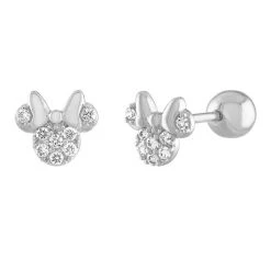 Disney Minnie Mouse Icon White Gold Earrings By Rebecca Hook