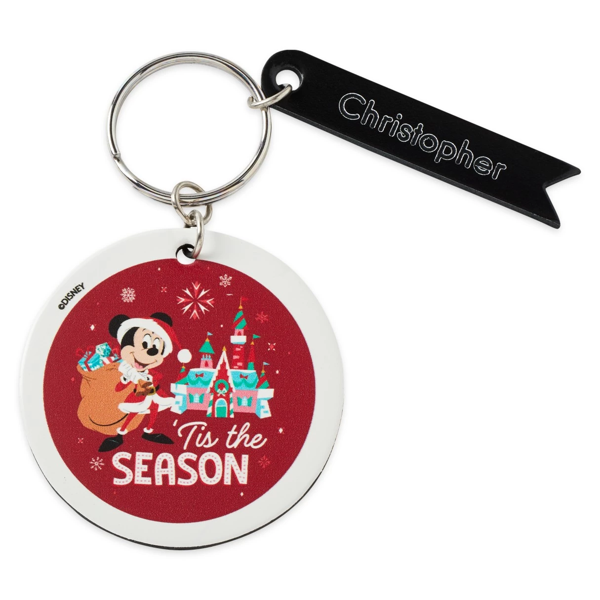 Disney Santa Mickey Mouse Circular Keychain By Leather Treaty – Personalized 1 Disney Santa Mickey Mouse Circular Keychain By Leather Treaty – Personalized