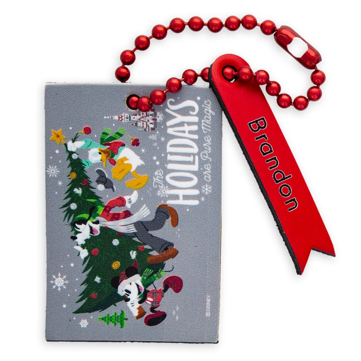 Disney Santa Mickey Mouse And Friends Leather Luggage Tag – Personalizable 1 Disney Santa Mickey Mouse And Friends Leather Luggage Tag – Personalizable